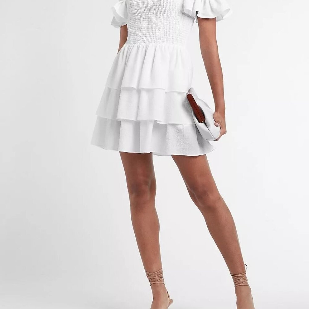 Express Ruffle Mini Dress (Used — Excellent) • Size: XS